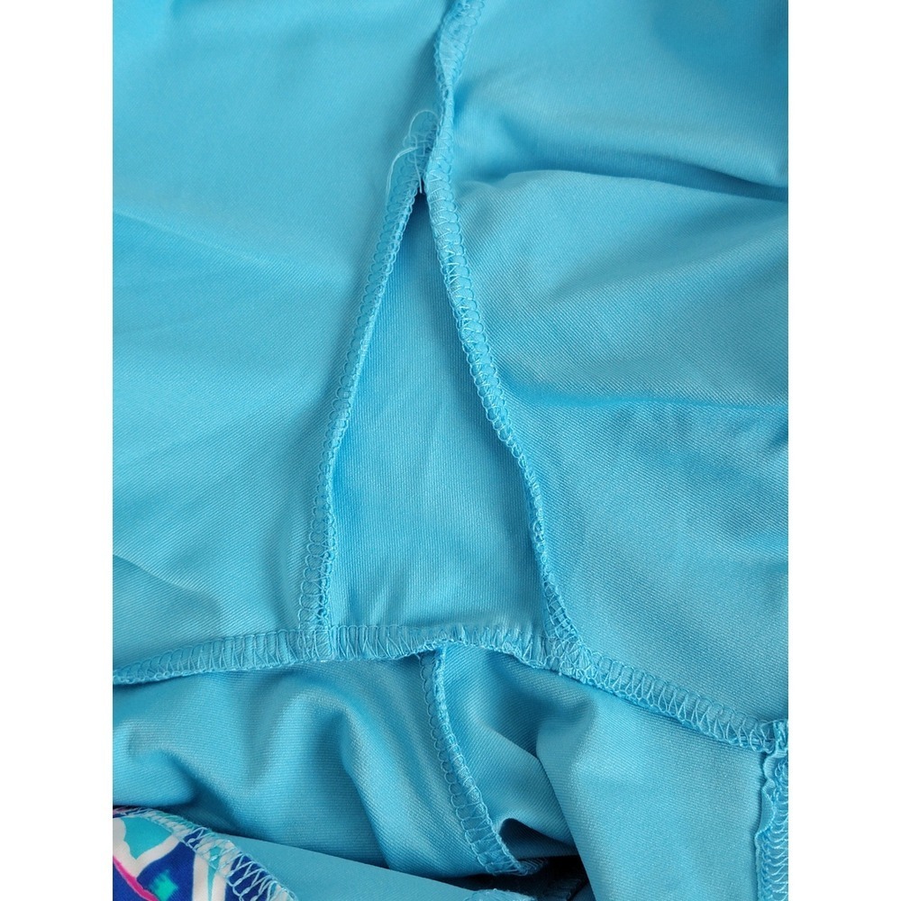 Aryeh Women's XL Blue Floral Tiered Ruffle Skort Athletic Tennis Golf Pickleball - Picture 9 of 11